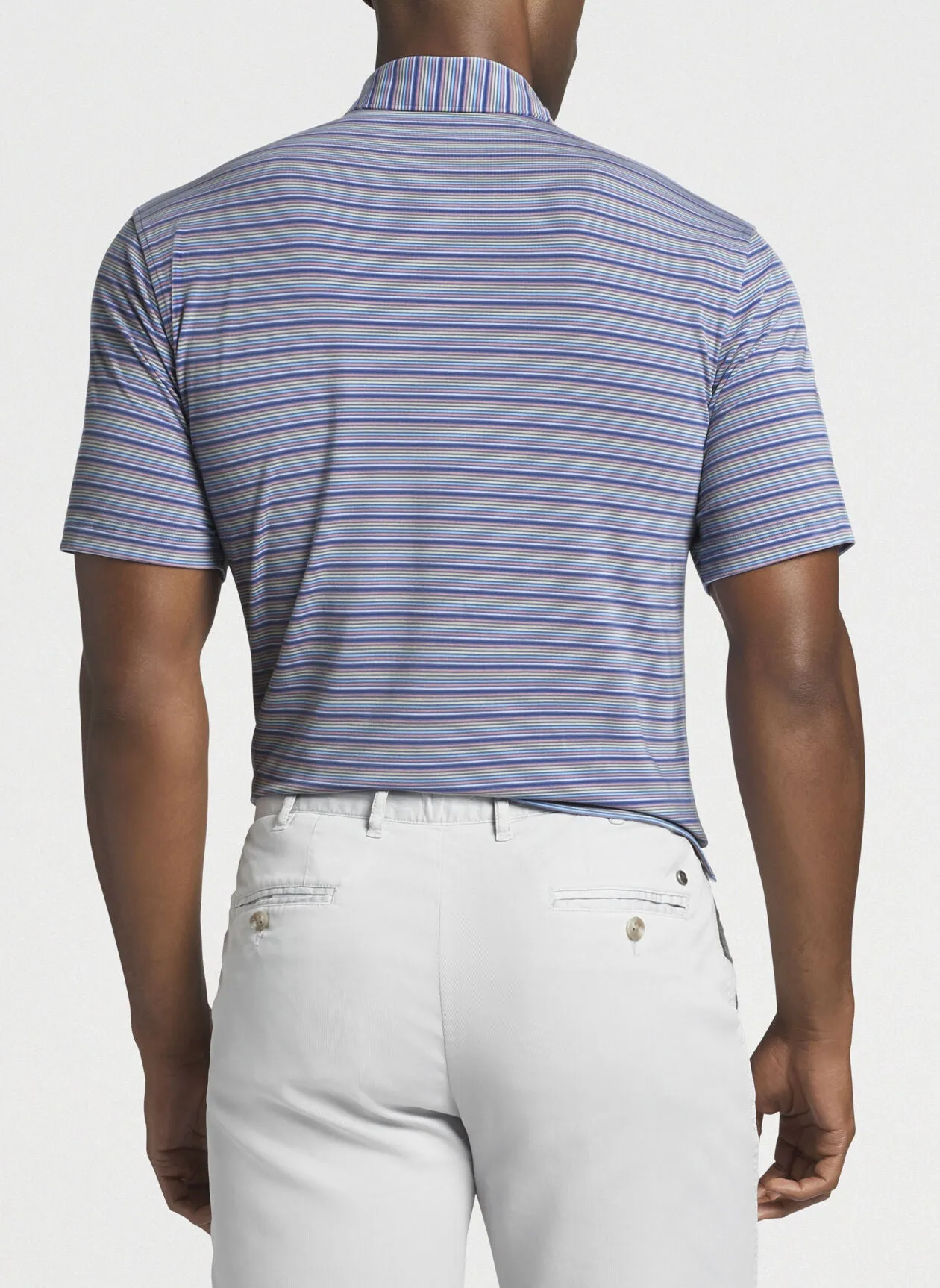 Peter Millar drirelease Natural Touch Captain Stripe Polo | Blu