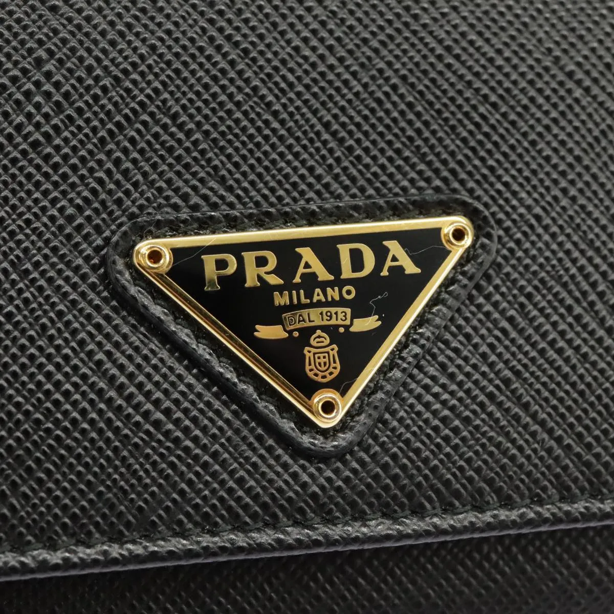 Prada Saffiano Black Leather Accessories