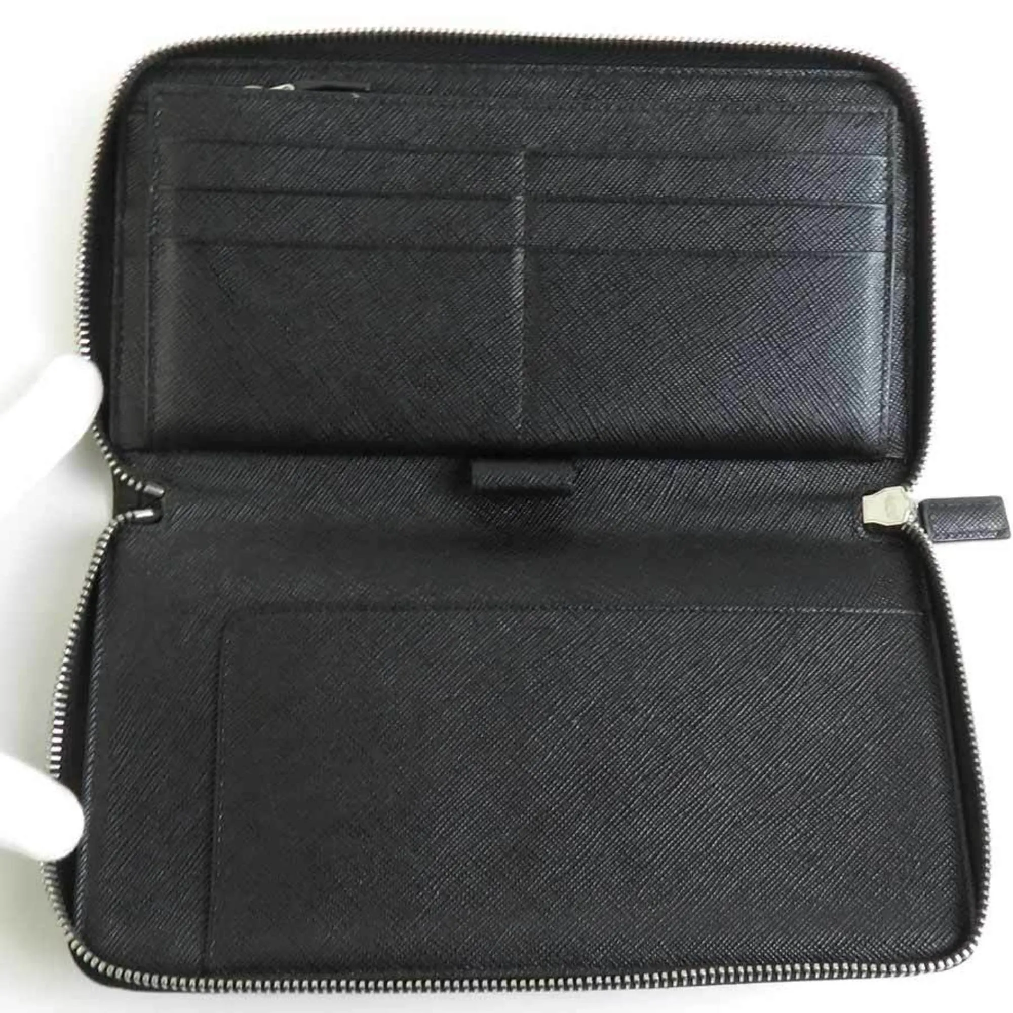 Prada Saffiano Black Leather Accessories