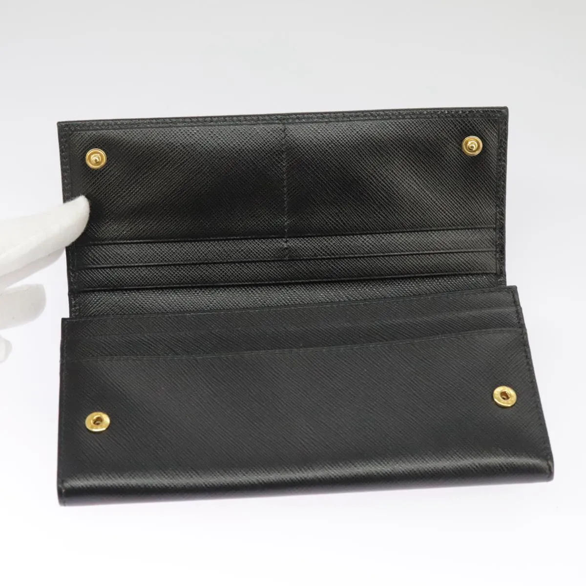 Prada Saffiano Black Leather Accessories