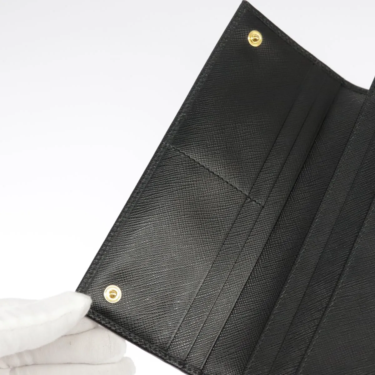 Prada Saffiano Black Leather Accessories