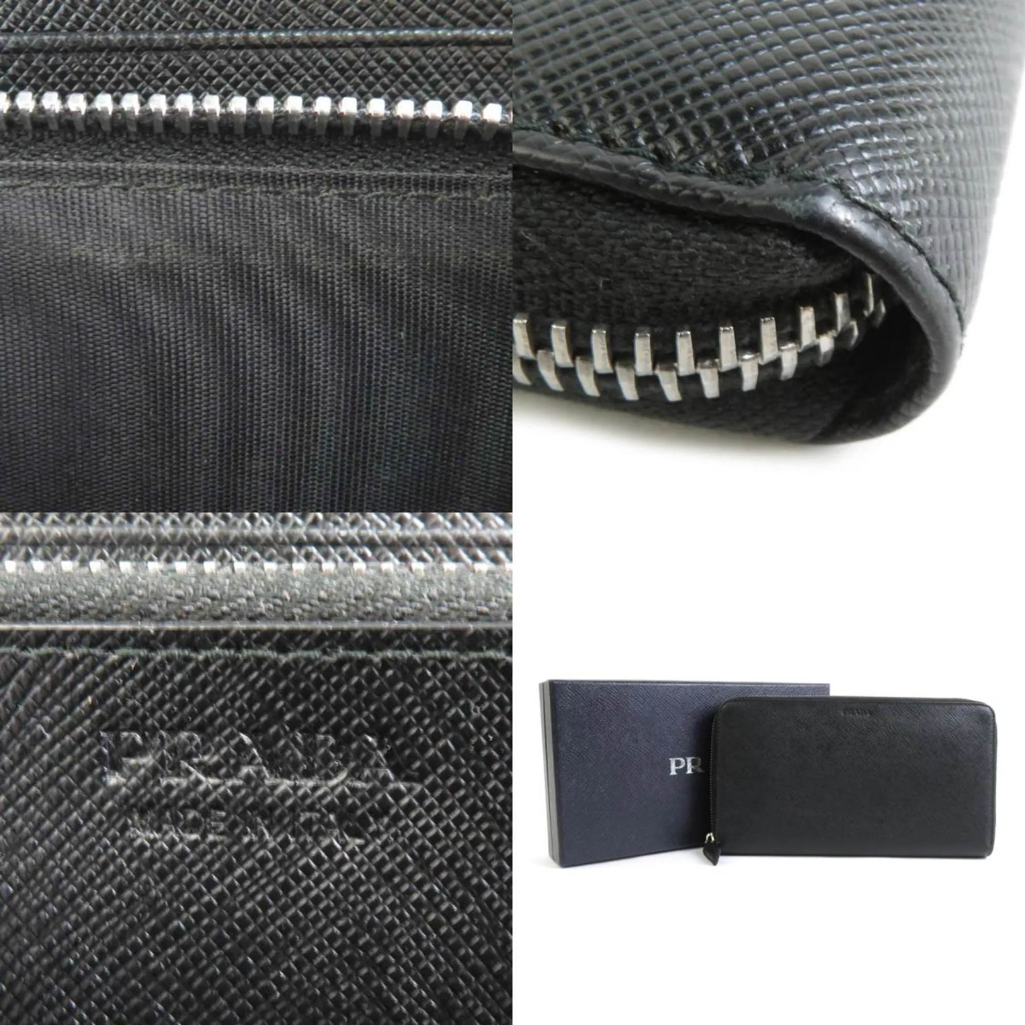 Prada Saffiano Black Leather Accessories