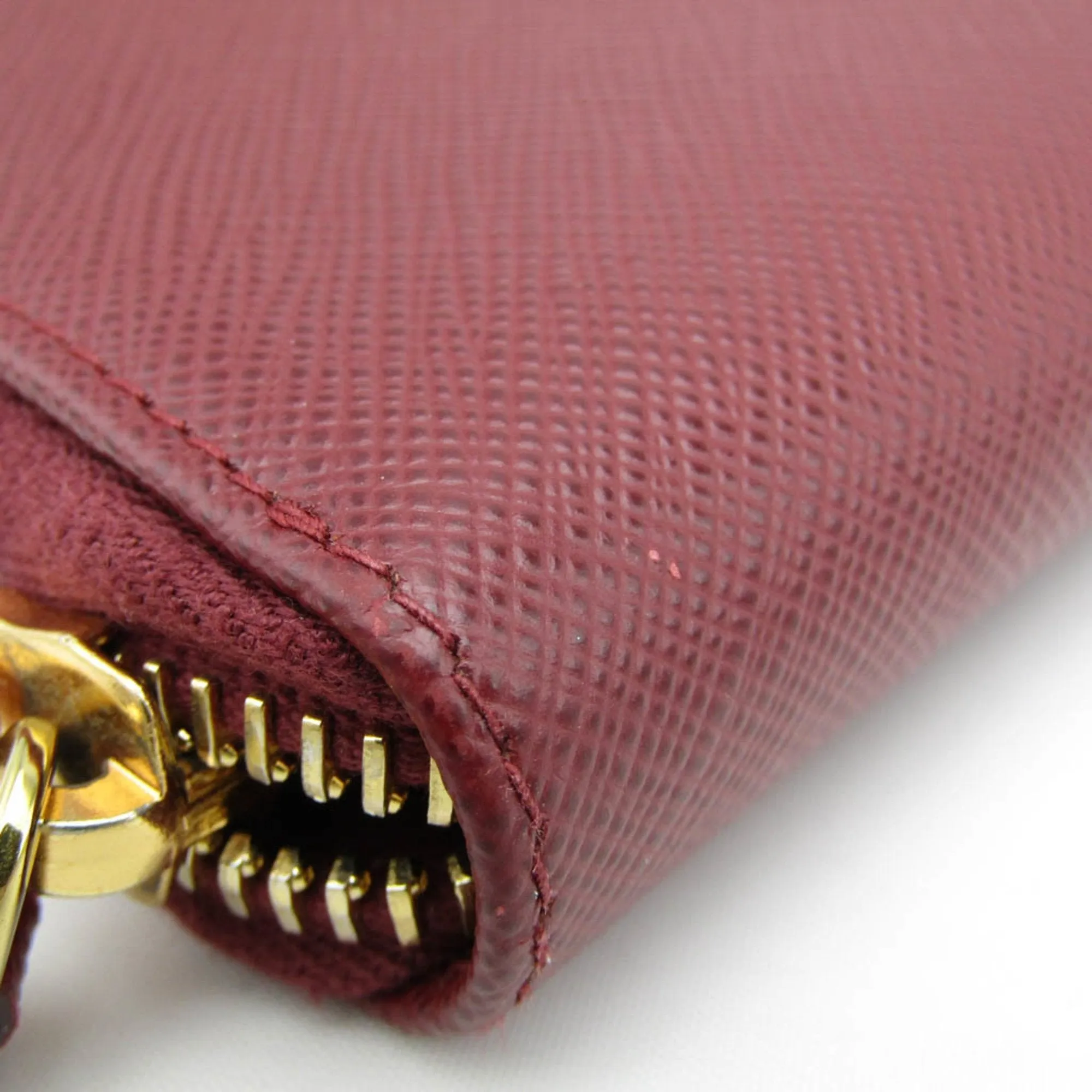 Prada Saffiano Burgundy Leather Accessories