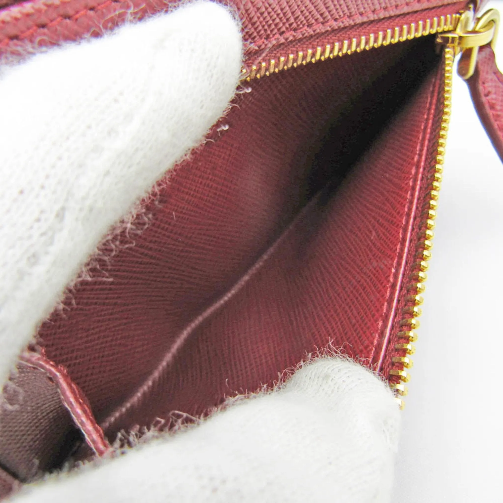 Prada Saffiano Burgundy Leather Accessories