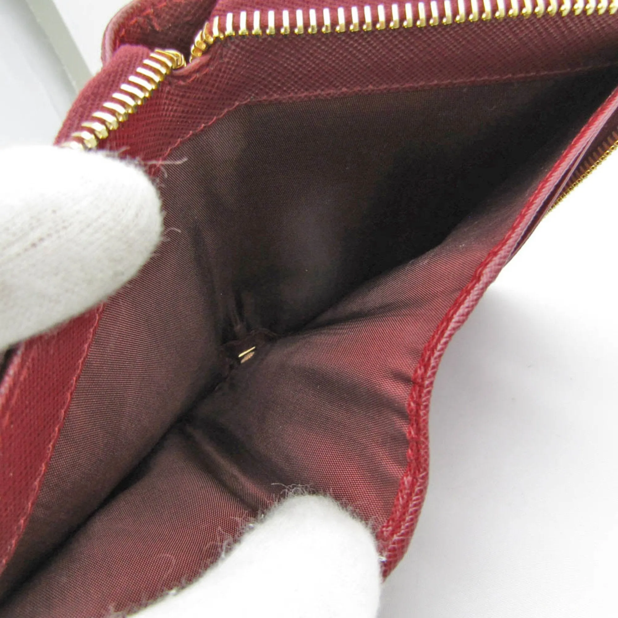 Prada Saffiano Burgundy Leather Accessories