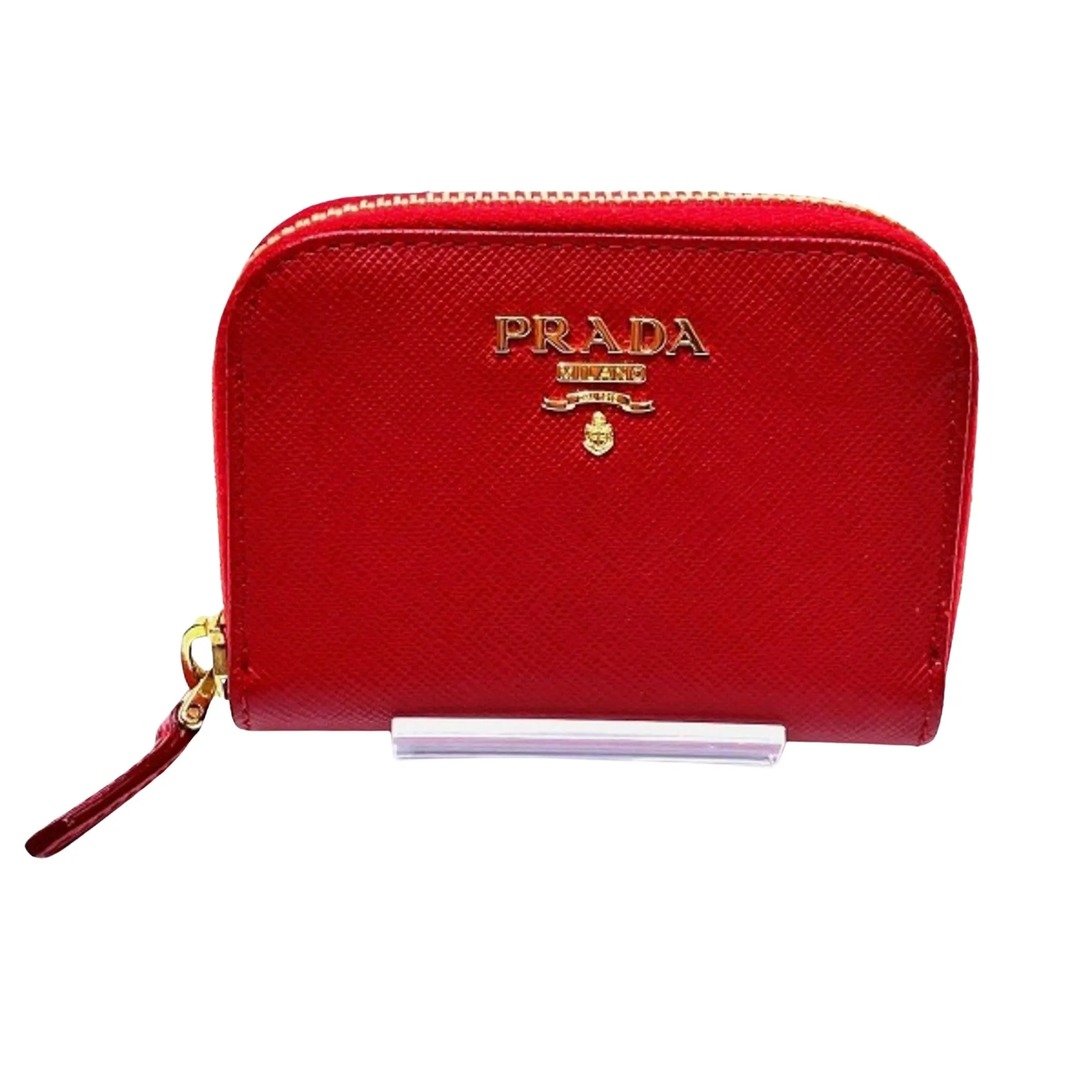 Prada Saffiano Red Leather Accessories