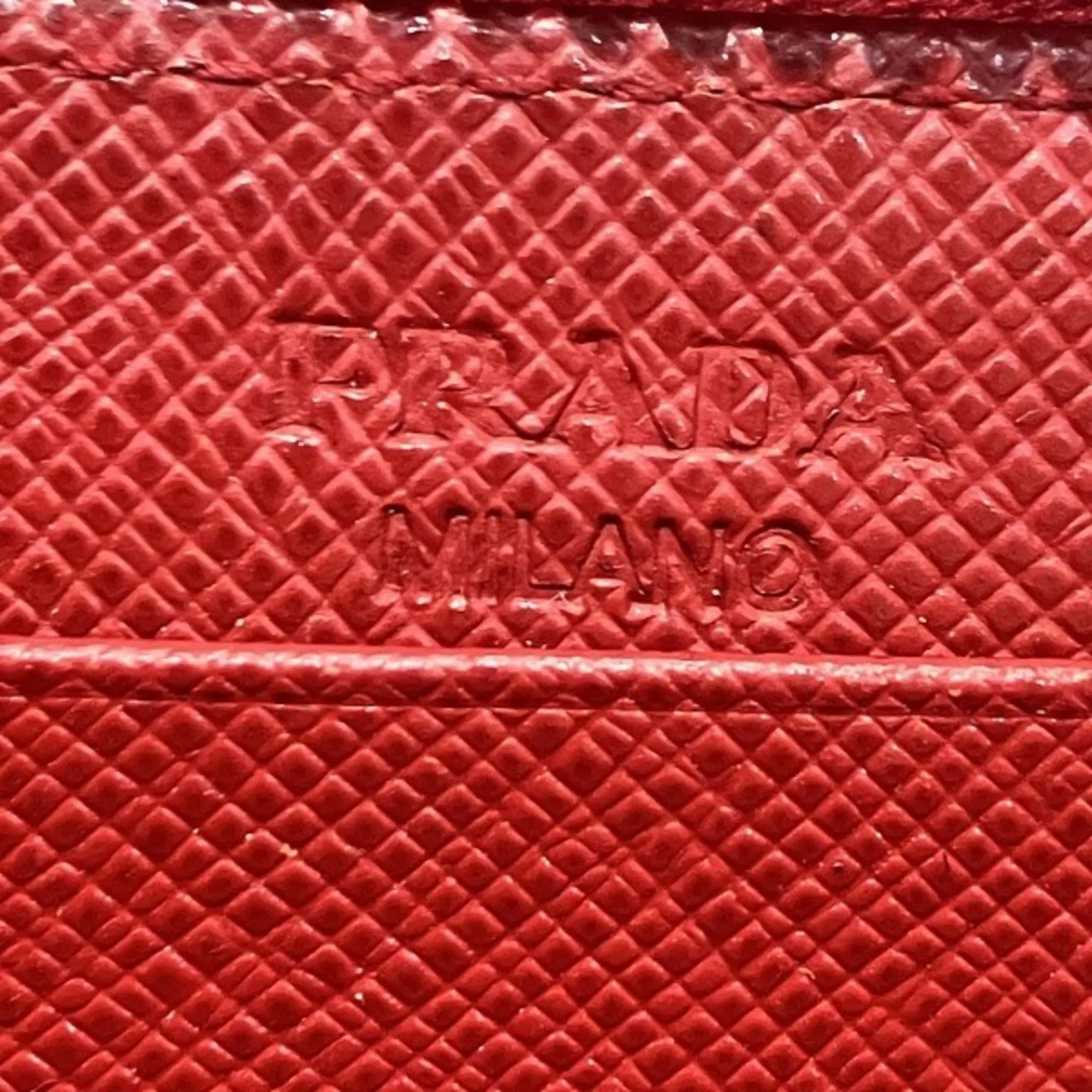Prada Saffiano Red Leather Accessories