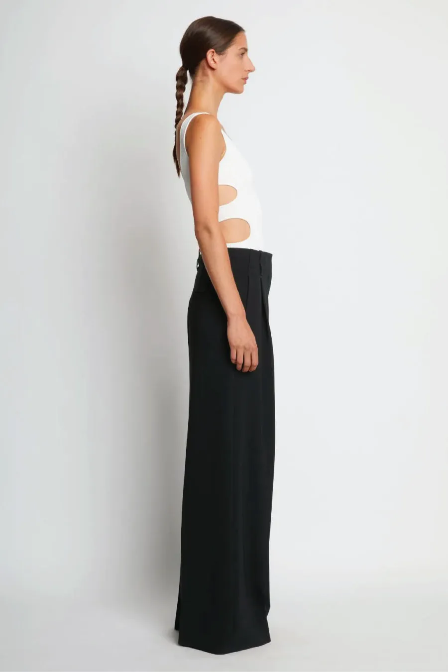 Proenza Schouler Crepe Wide Leg Pants - Black