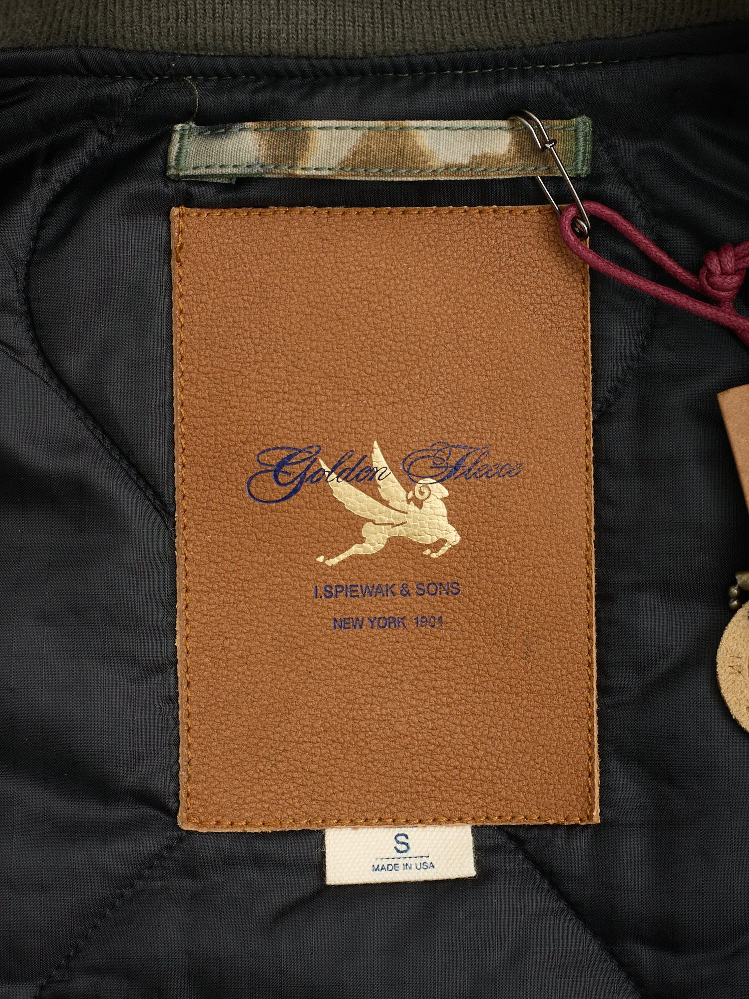 SPIEWAK & SONS Golden Fleece Camo Cotton Nylon Bomber Jacket S USA Made