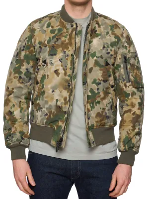 SPIEWAK & SONS Golden Fleece Camo Cotton Nylon Bomber Jacket S USA Made
