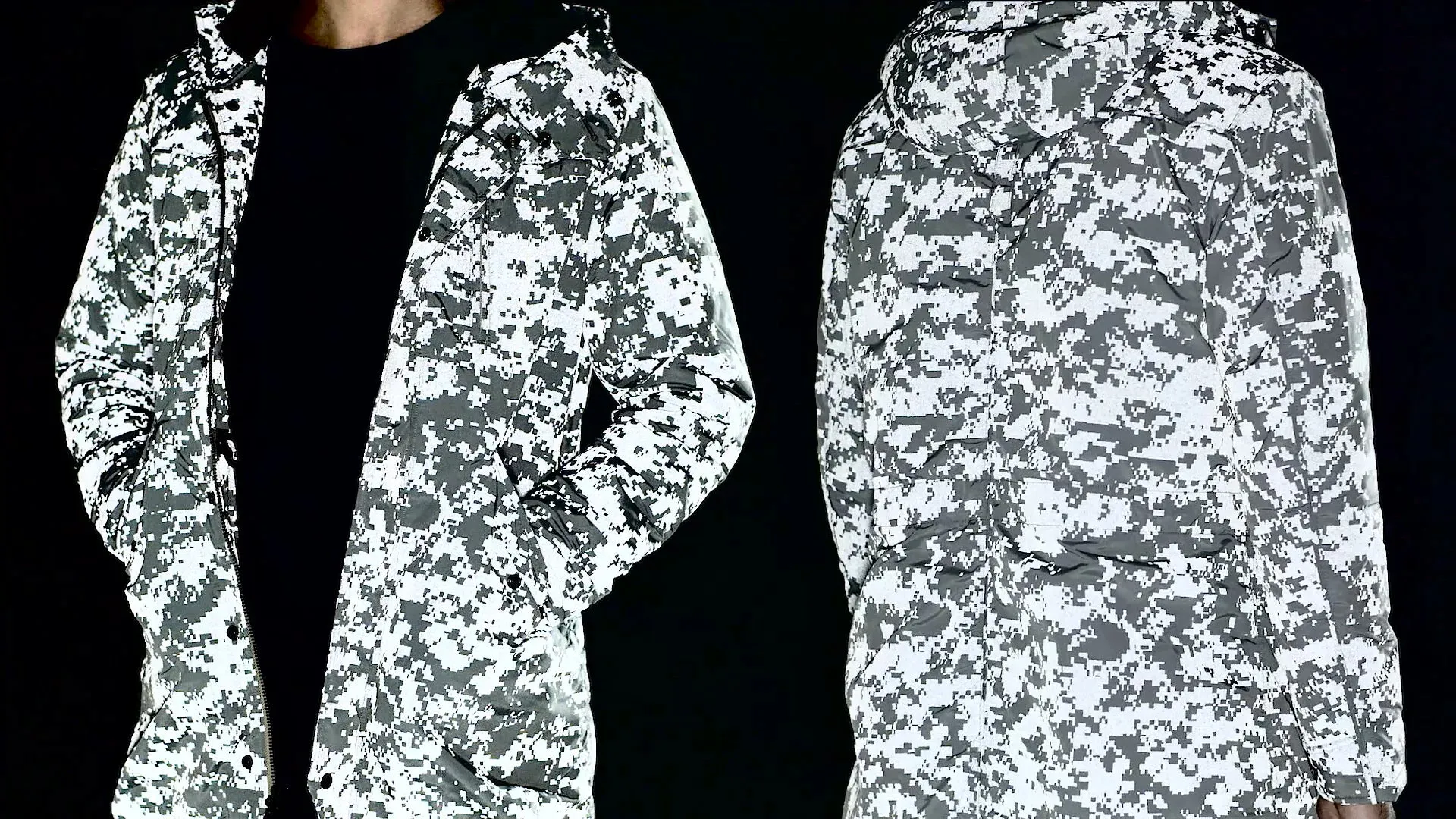 SPIEWAK & SONS Golden Fleece Gray Reflective Camo Nylon Jacket Parka XL USA Made