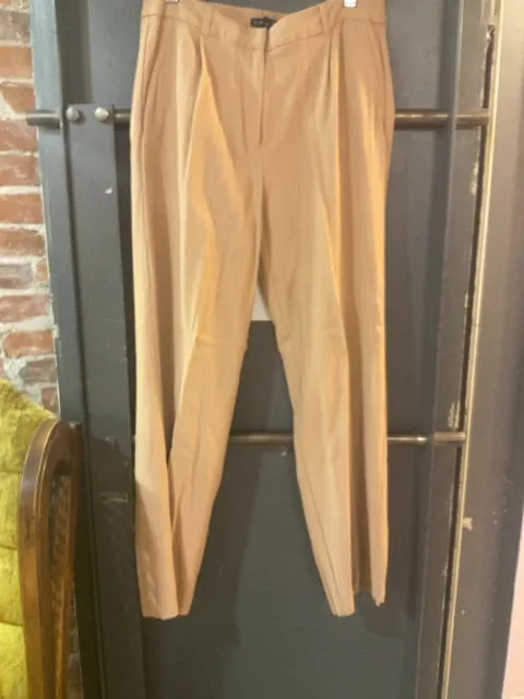 TAN EILEEN FISHER LINEN TROUSERS 8