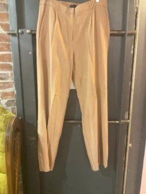 TAN EILEEN FISHER LINEN TROUSERS 8